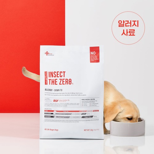 [마이펫닥터] 인섹트더제로 포 독 강아지 사료 곤충 피부 알러지 고단백 단일단백질, 1kg, 1ea